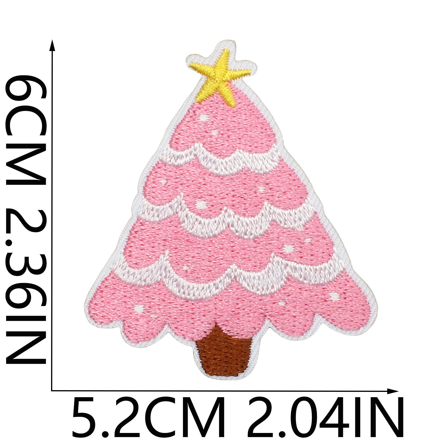 Wholesale Stylish Christmas Tree Embroidered Patch Polyester Thread Iron On Clothing Decoration Gift