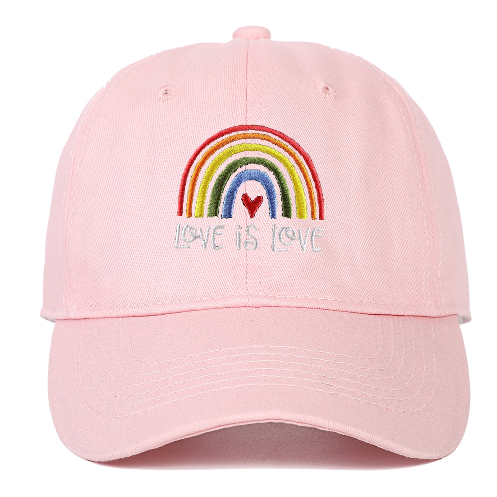 Algodón al por mayor LGBT Rainbow Love es amor Capilla de béisbol