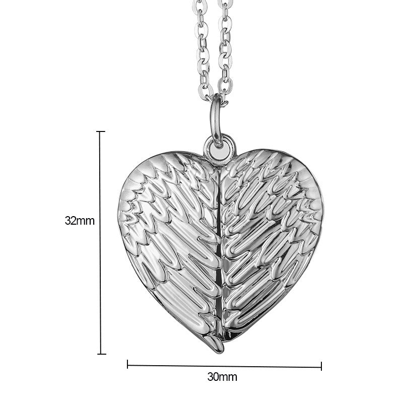 Wholesale Angel Wings Couple Heart shaped Necklace