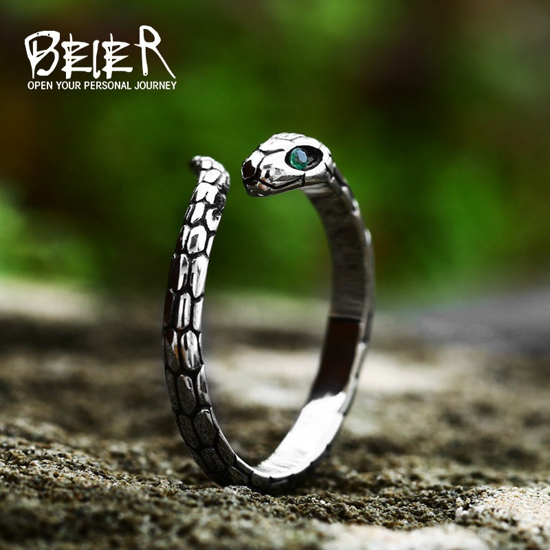 Wholesale Vintage Stainless Steel Cast Snake Ring