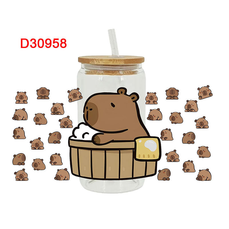 Wholesale Rainbow Flower Cartoon Animal 16oz Cup UV DTF Wraps OLY Exclusive