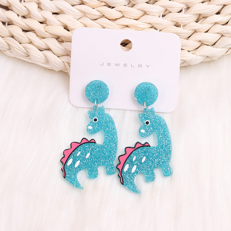 Wholesale Dinosaur Love Acrylic Earrings
