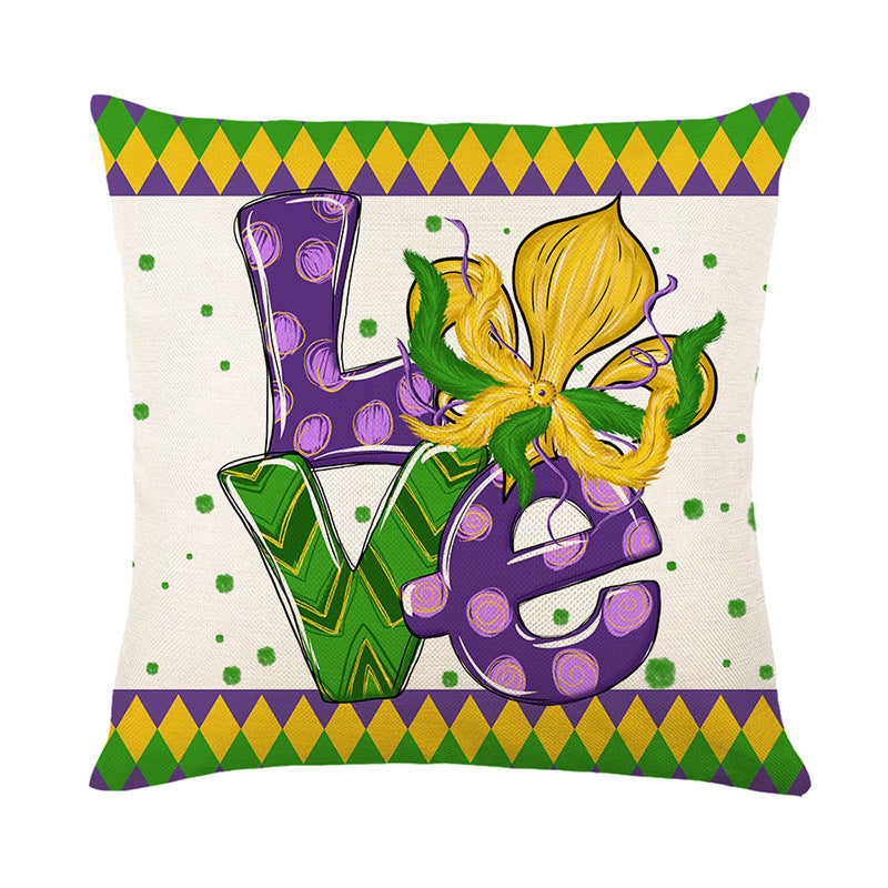Wholesale Carnival Mask Party Polyester Pillow Cover