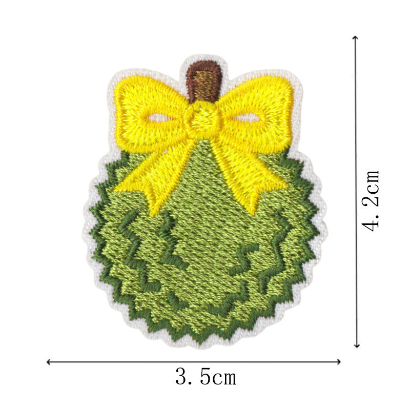 Wholesale Cute Durian Fruit Embroidered Patches 9Pcs Iron On DIY Sewing Applique For Clothes Bags Fashion Accessory