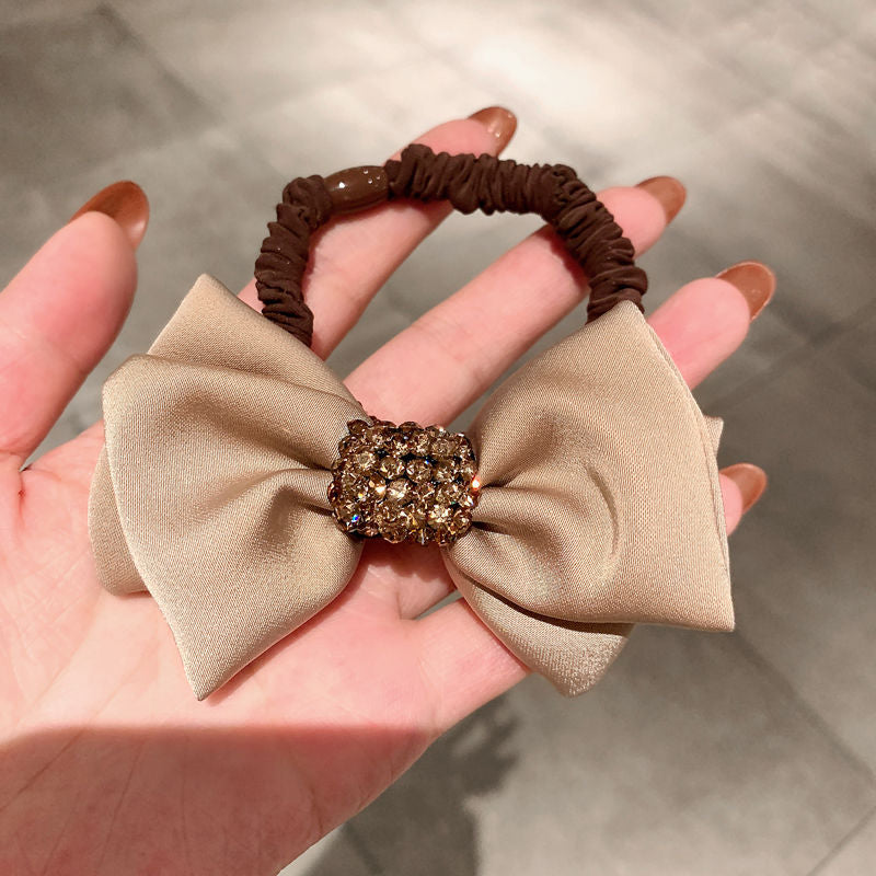 Wholesale Fabric Bow and Diamond Hair Loop