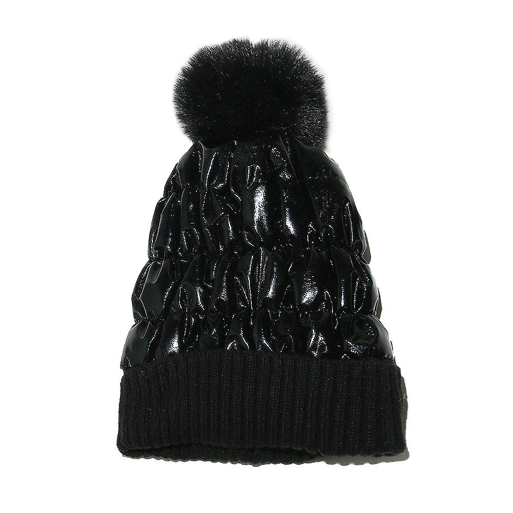 Wholesale Autumn and Winter New Down Wool Warm and Down Thickened Ear Protection Knit Hat