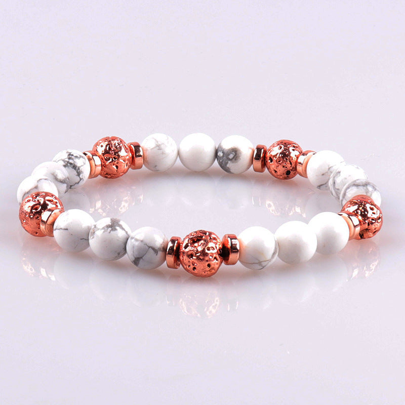 Wholesale Crystal White Turquoise Colorful Double Layer Pink Zebra Magnet Bracelet