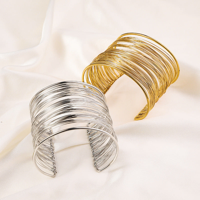 Wholesale Adjustable Stainless Steel Titanium Plated 18k Genuine Gold Personalized Bracelet