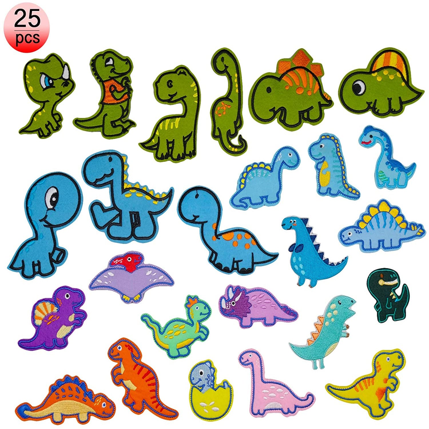Wholesale Felt Twill Sequin Dinosaur Cartoon Patch Set For Clothing Decoration And DIY Craft Supply
