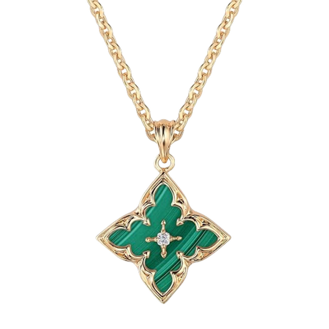 Wholesale  Zircon Pendant Four Leaf Clover Necklace
