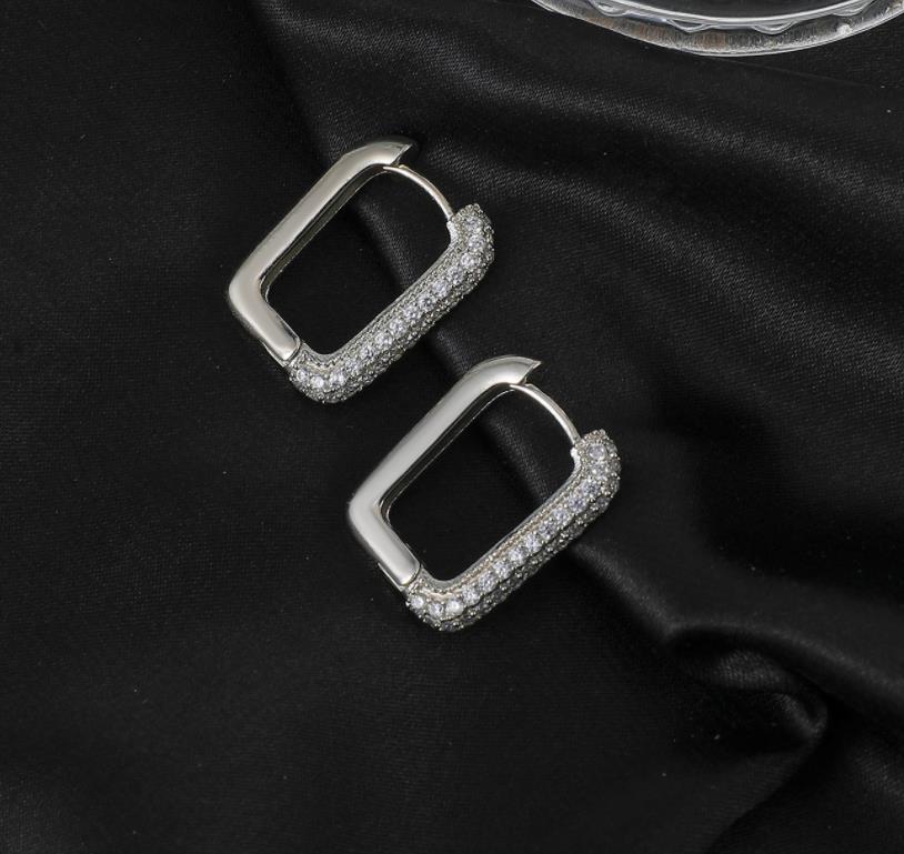 Pendientes geométricos de circón de circón de cobre al por mayor de cobre pendientes geométricos