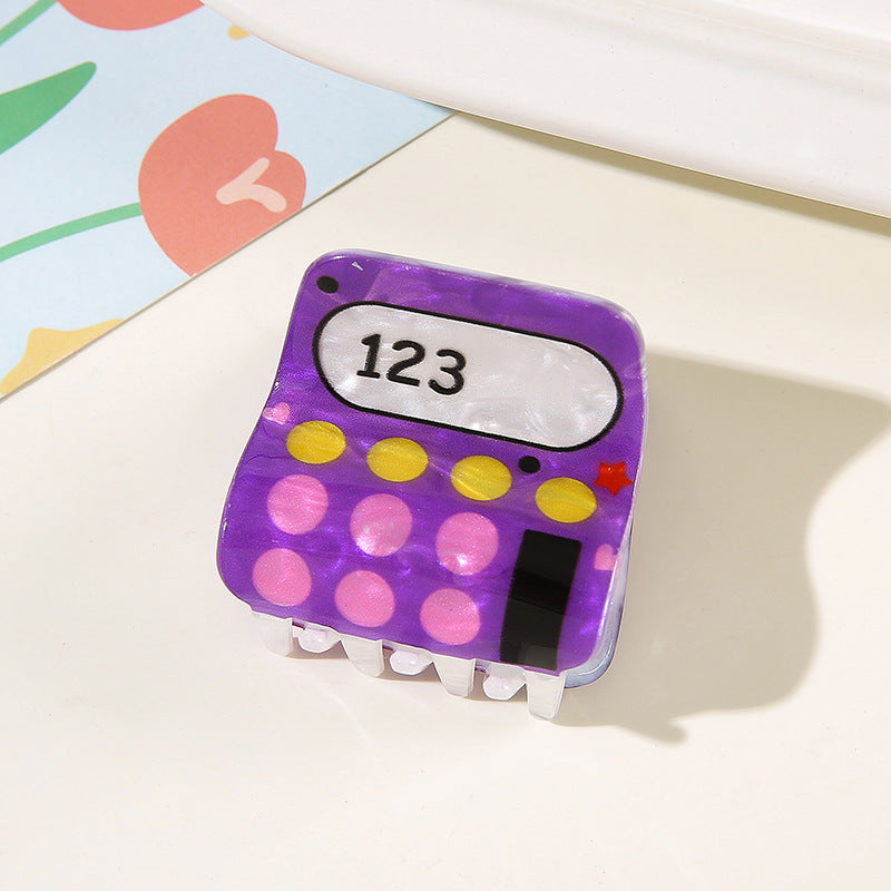Wholesale Fashion Hair Gripper Clip PVC Cartoon School Bus Pencil Calculator Airplane Design For Women Everyday Styling
