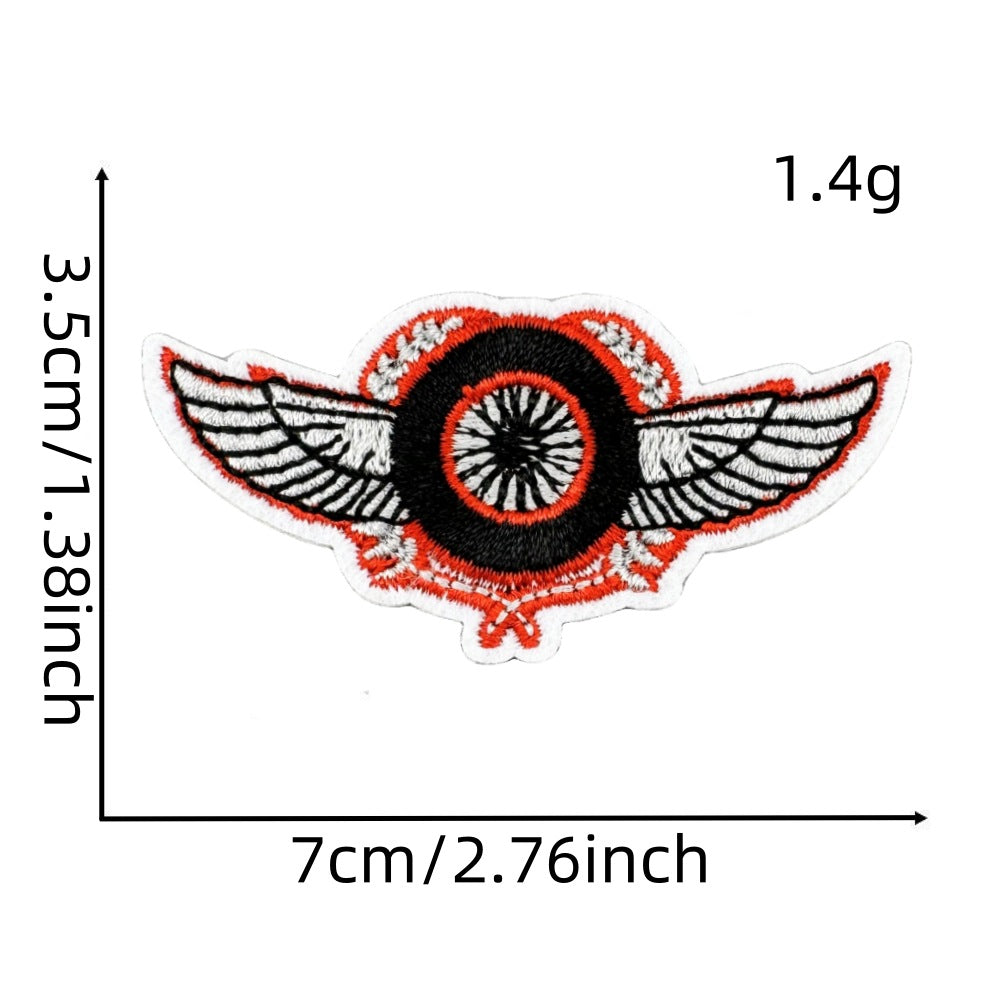 Wholesale Motorcycle Racing Cartoon Embroidered Patches Black White Graffiti Theme Party Bag Decoration
