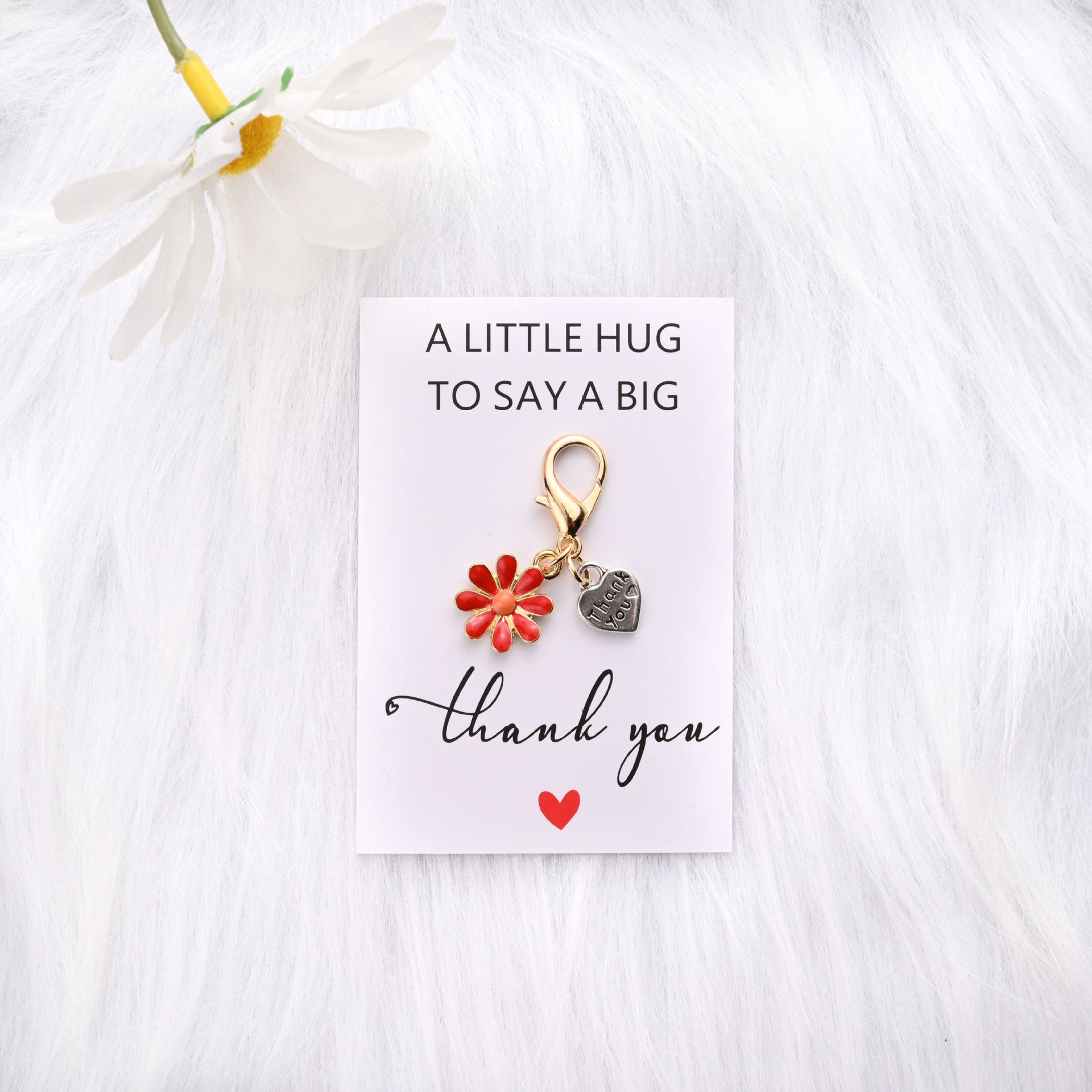 Wholesale Hugging Thank-you Card Heart Flower Keychain