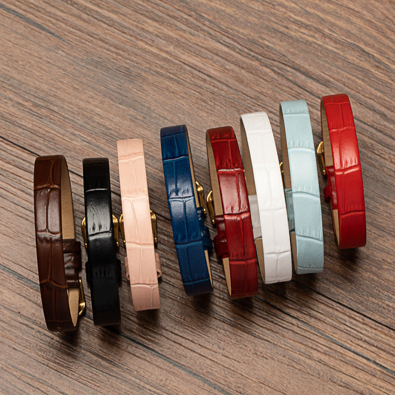 Wholesale Crocodile Patterned Bamboo Knot Patterned Cowhide Bracelets