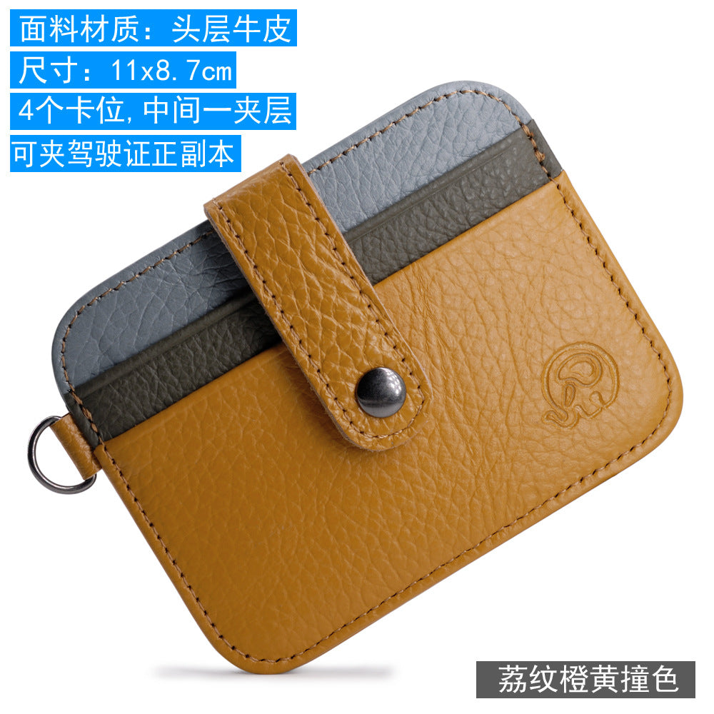 Wholesale First layer cowhide ID card holder men' s wallet