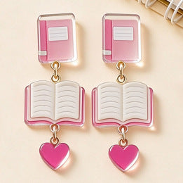 Wholesale Chic 2D Acrylic Spliced Earrings Teacher Appreciation Graduation Stationery Theme Cute Jewelry Accessory For Party Boutique Resale