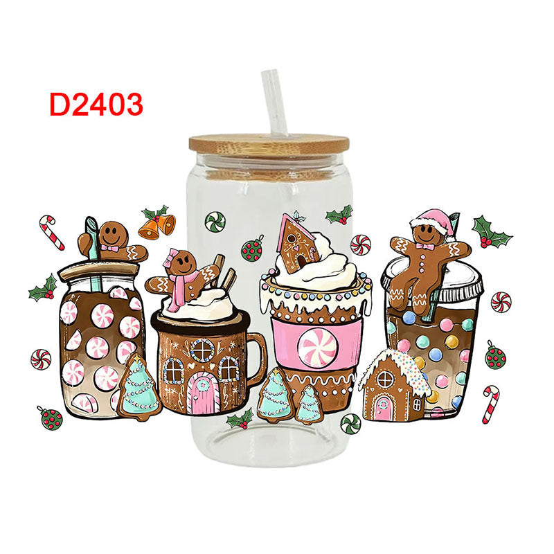 Wholesale UV Transfer Paste Glass 16oz Cup UV DTF Wraps  23cmX11cm