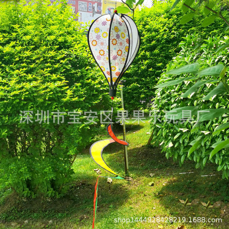 Wholesale Hot Sale Rainbow Hot Air Balloon National Flag Outdoor Decoration Windmill