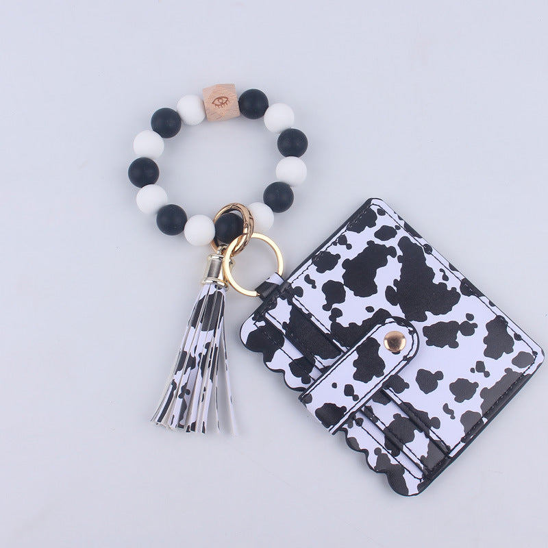 Wholesale New cartoon printed cow card holder jewelry silicone bracelet
