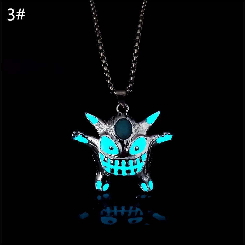 Wholesale  Alloy Electroplating Demon Monster Luminous Halloween Necklace