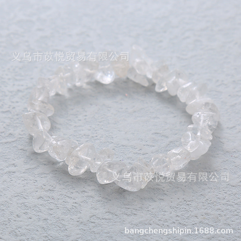 Wholesale 5pcs natural crystal gravel elastic bracelet colorful gravel bracelet