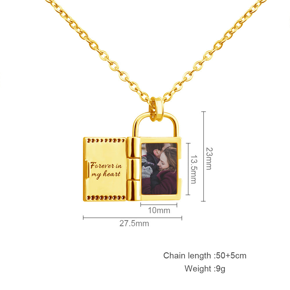 Wholesale color printing can open photo frame necklace