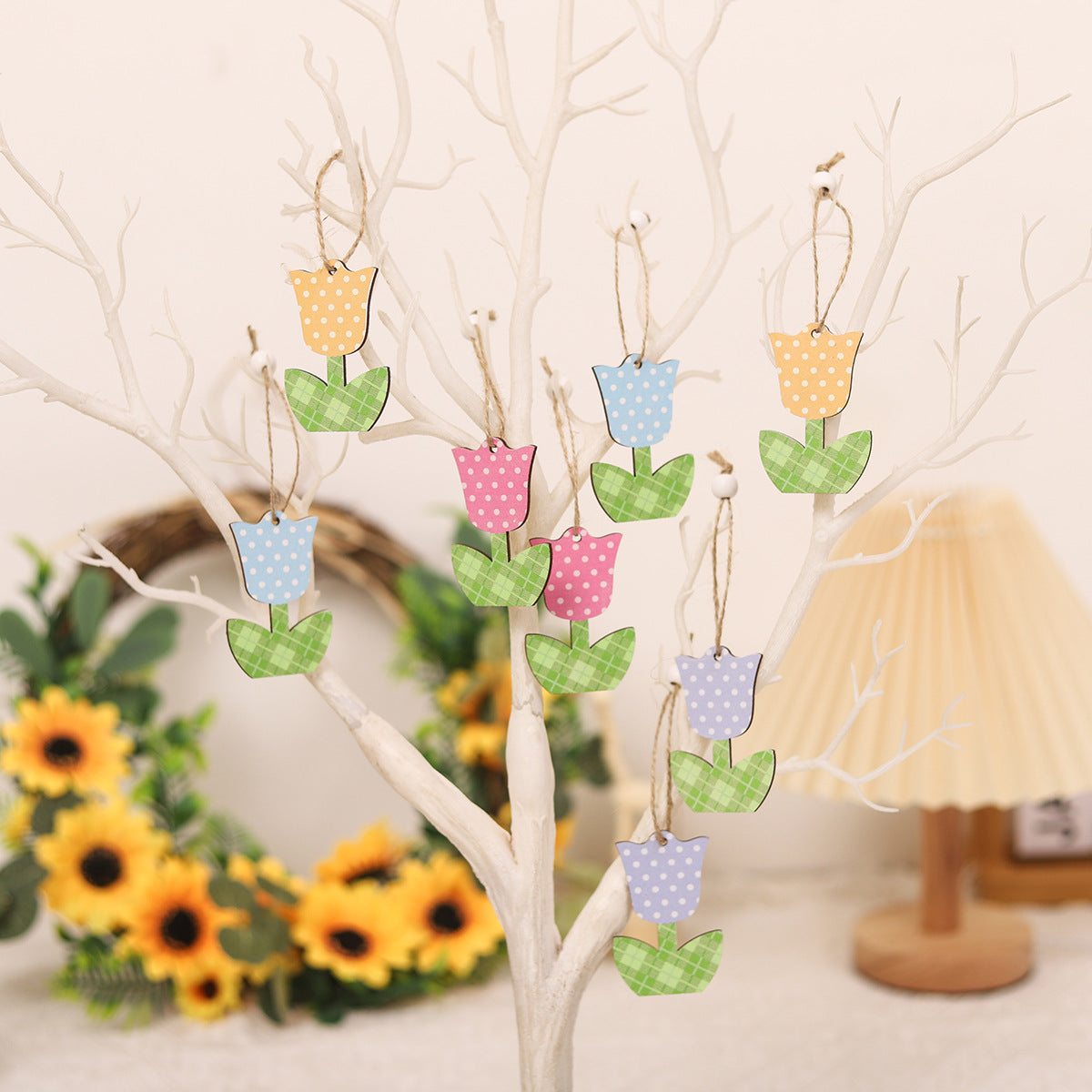 Wholesale of Mother's Day Four Grid Wooden Pendants