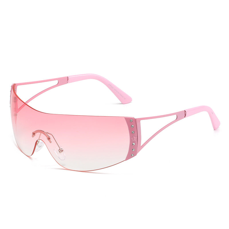 Wholesale Frameless One-piece PC Sunglasses