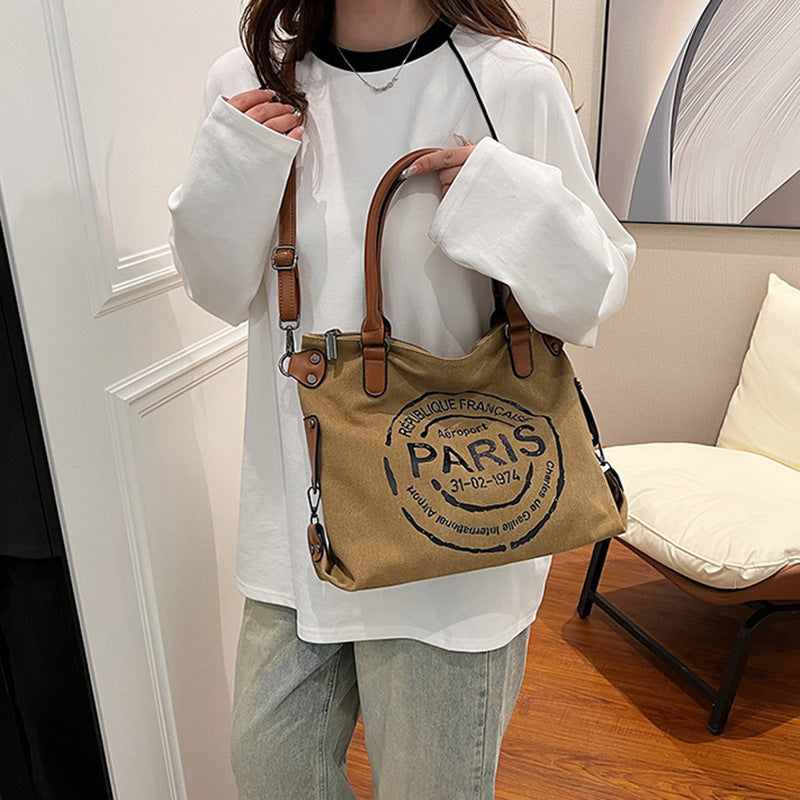 Wholesale Versatile Large Capacity Japanese Trendy Brand Letter Simple Shoulder Bags