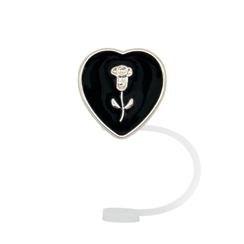 Wholesale 10pcs/packAcrylic Straw Cap Dust Plug Imitation Metal Shell