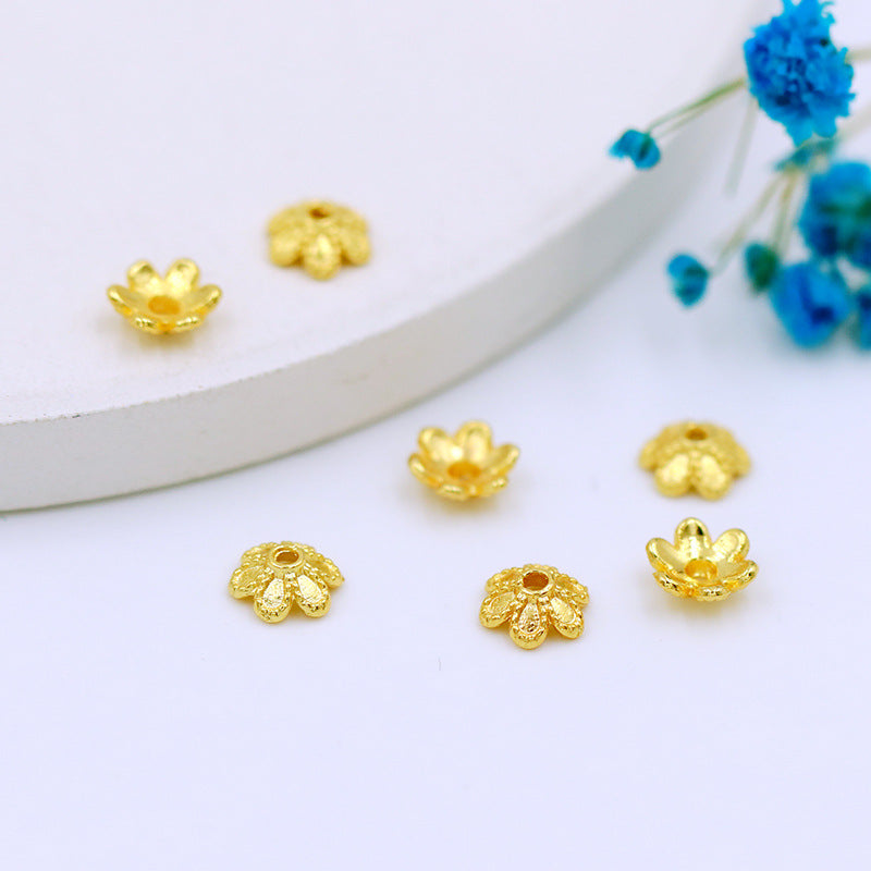Wholesale of 100PCS/PACK Color 18K 14K Gold-plated Hollow Alloy Flower Holders