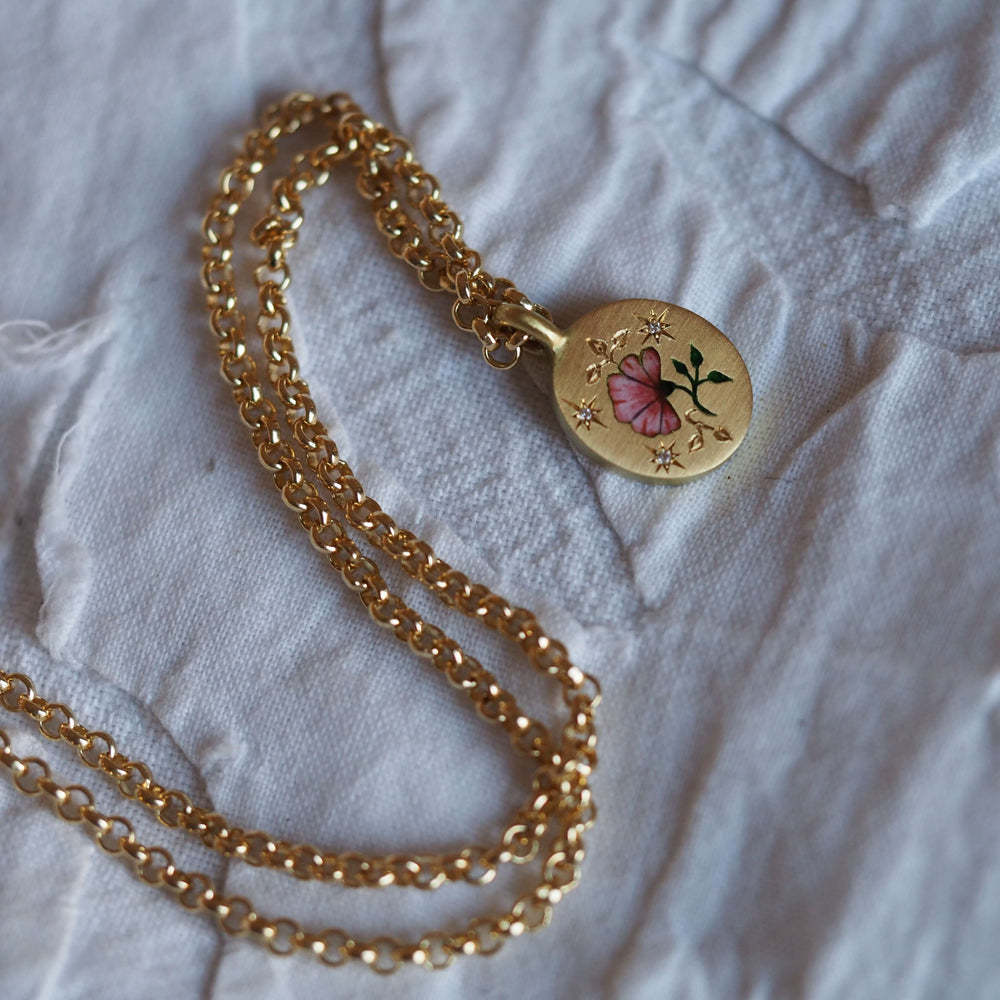 Collares de corazón de flores pintados de acero inoxidable al por mayor