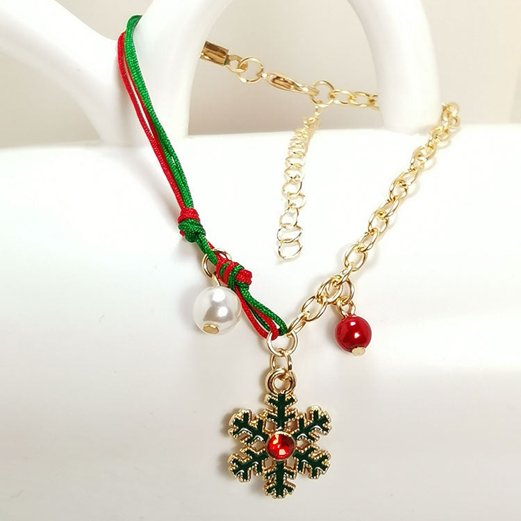 Wholesale 2PCS Christmas Elk Snowman Alloy Bracelet