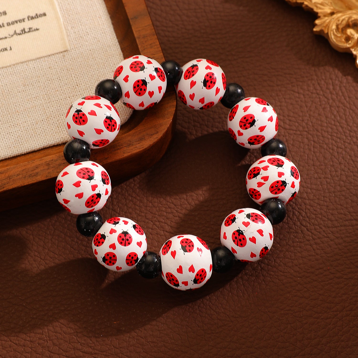 Wholesale Wooden Skull  Web Beaded Bracelet Unisex  DIY Jewelry Accessory