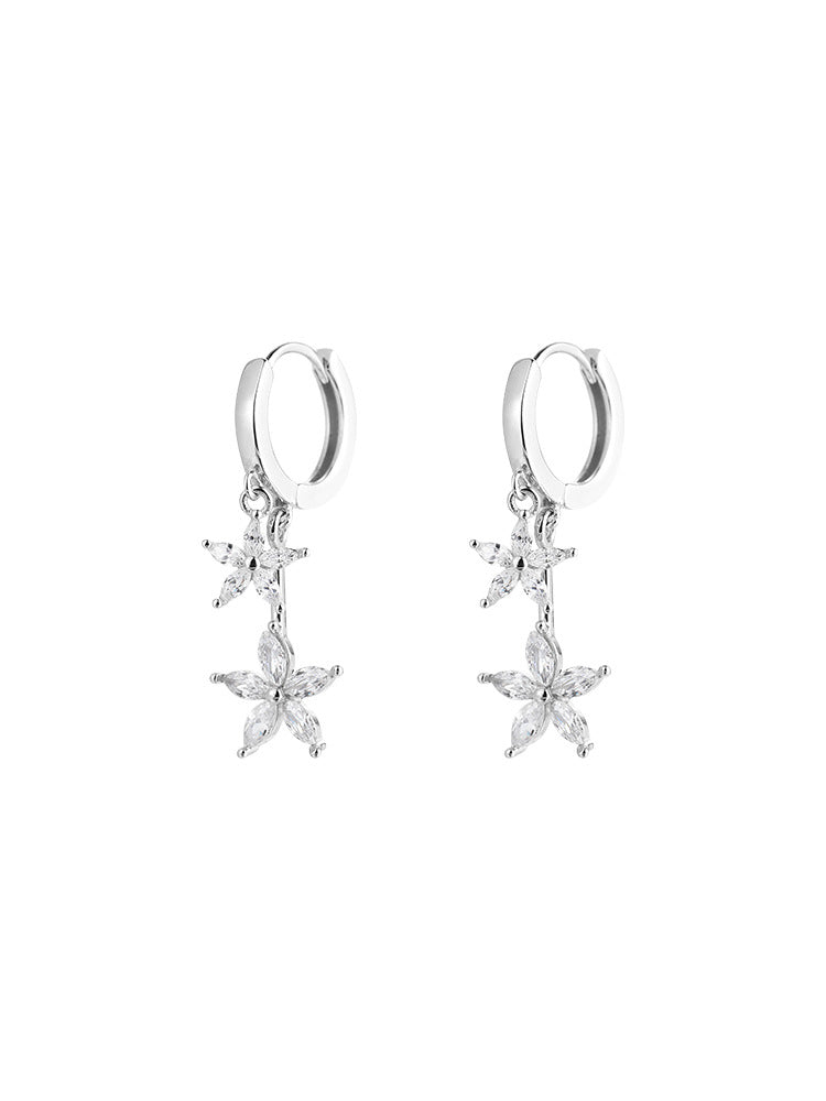Wholesale Sterling Silver Flower Women's Niche Fashion Elegant Earrings