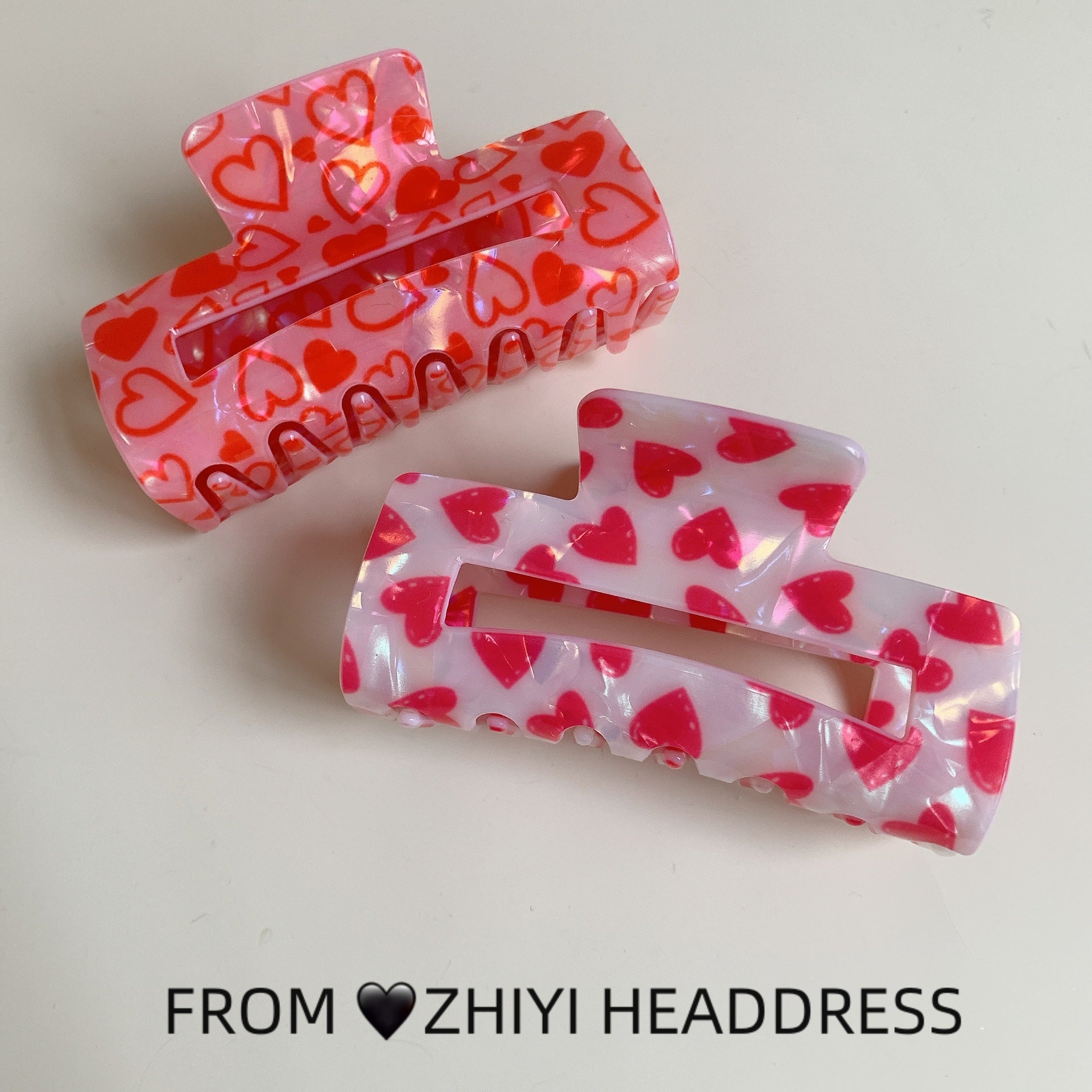Wholesale Love Cupid Rose New Shark Clip Valentine's Day Large Rectangular Grab Hairpin