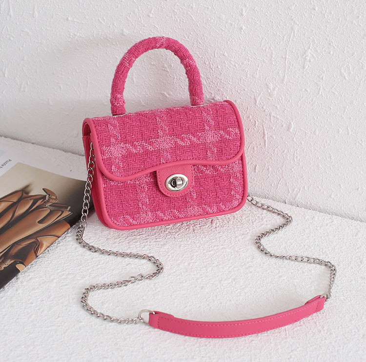 Wholesale Canvas PU Lid Crossbody Chain Bag