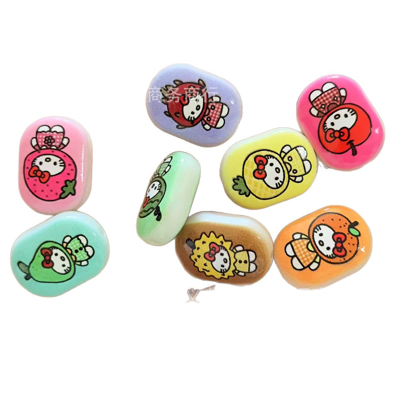 Wholesale 10pcs Fruit Headgear Cat Oval Beads DIY Acrylic Beads OLY Exclusive