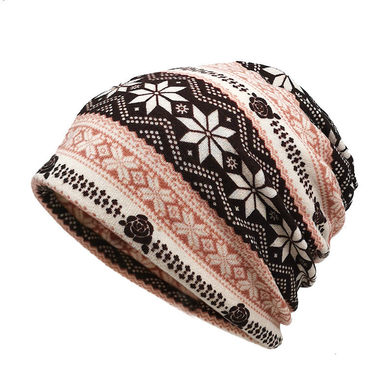 Wholesale Bohemian Style Pile Hat Scarf Dual Purpose Beanie Hat