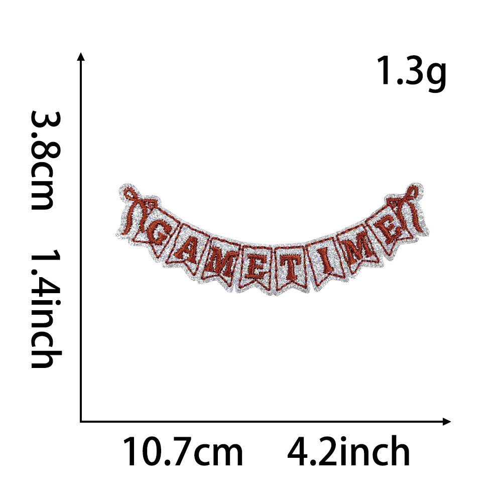 Wholesale Embroidered Football Game Day Iron On Patch DIY Decorative Applique For Coats And Fashion Accessories
