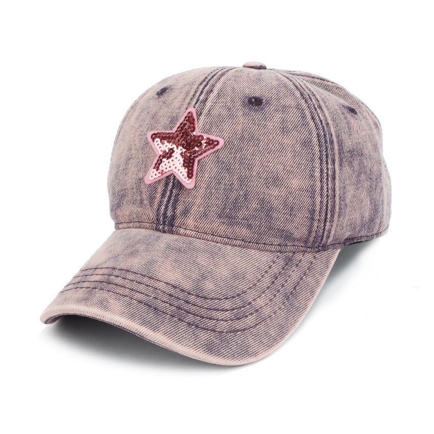Wholesale Jeans Sequins Men and Women's Cotton Casual Baseball Cap