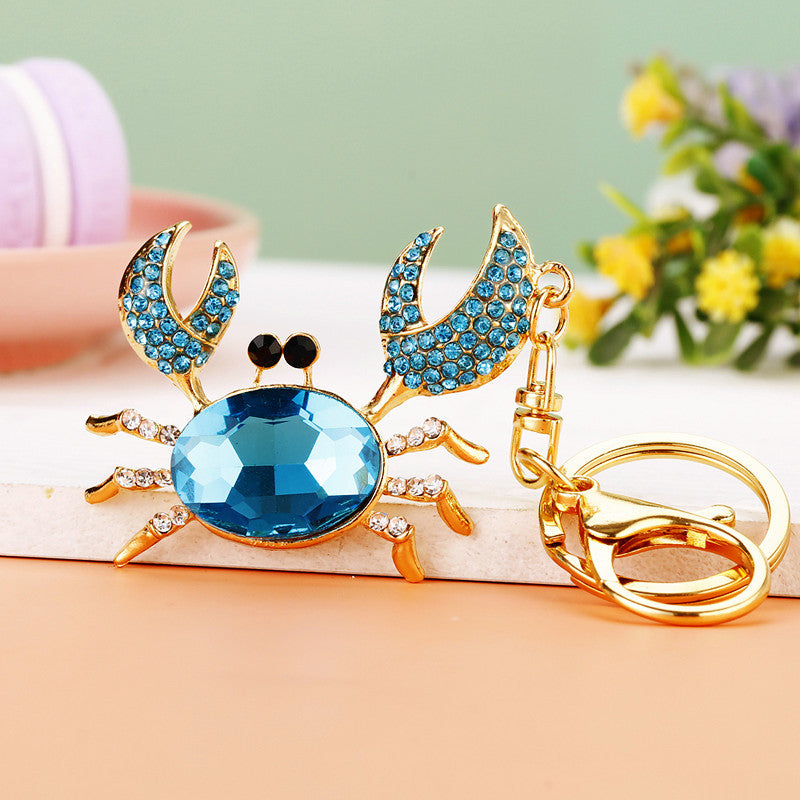 Wholesale Small Crab Metal Diamond Key Chain Buckle