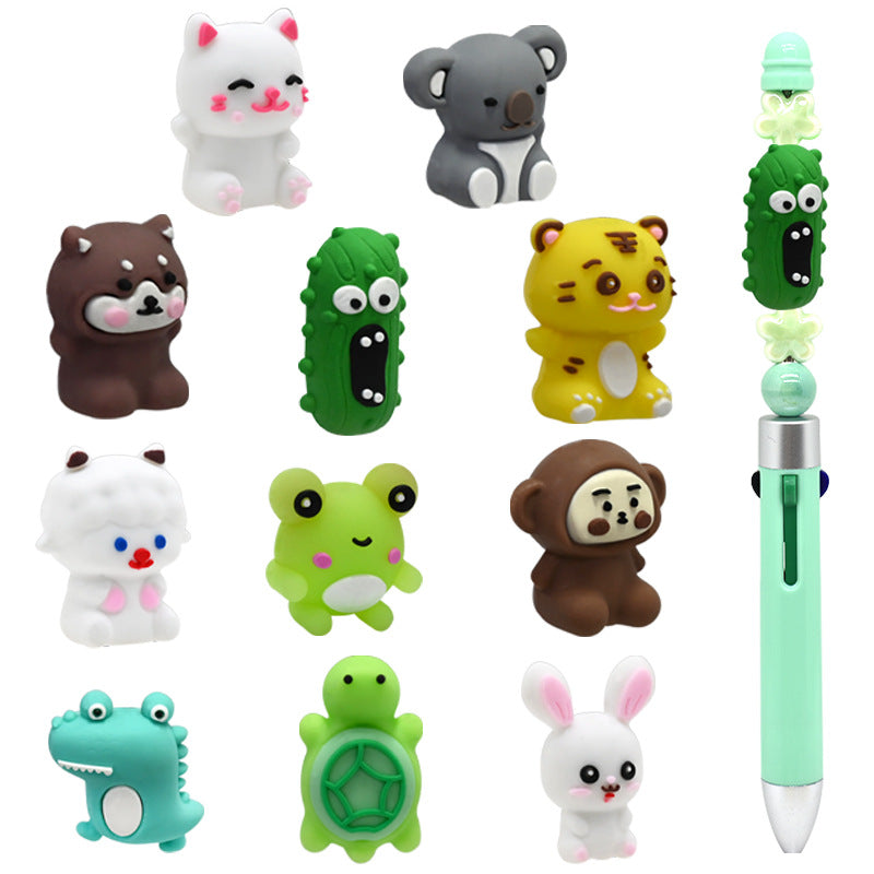 Wholesale Random 100pcs cartoon cute animal 3D Focal Beads