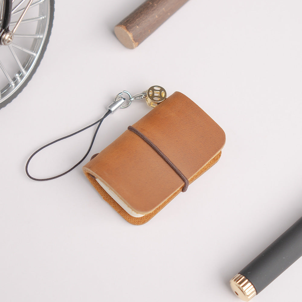 Wholesale mini pocket creative cowhide handmade multi-purpose leather notebook