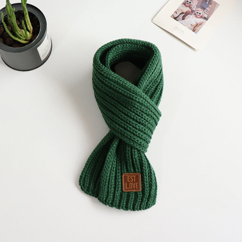 Wholesale Knitted Woolen Solid Color Children's Scarves