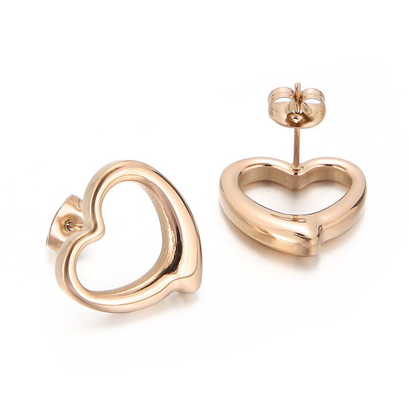 Wholesale Women's Heart-shaped Sweet Gold Plated Earring