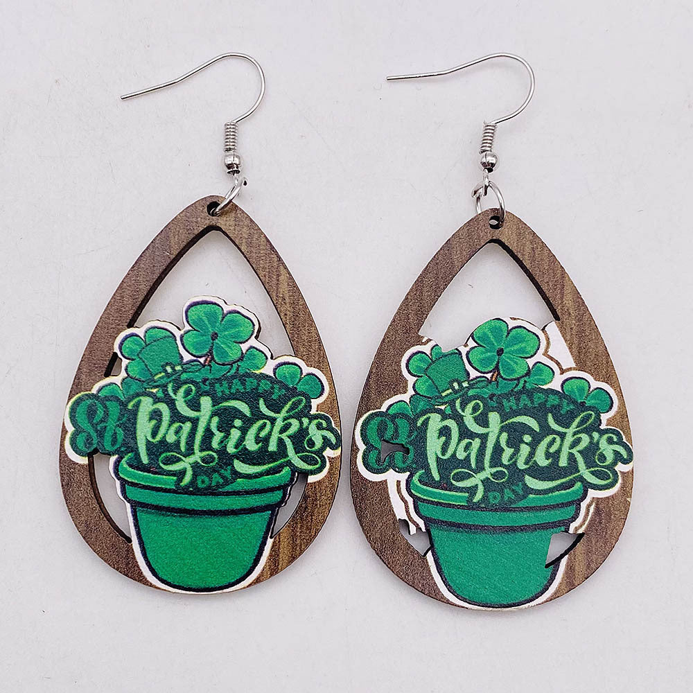 Wholesale New St. Parcret festival Green lucky grass rainbow beard earrings