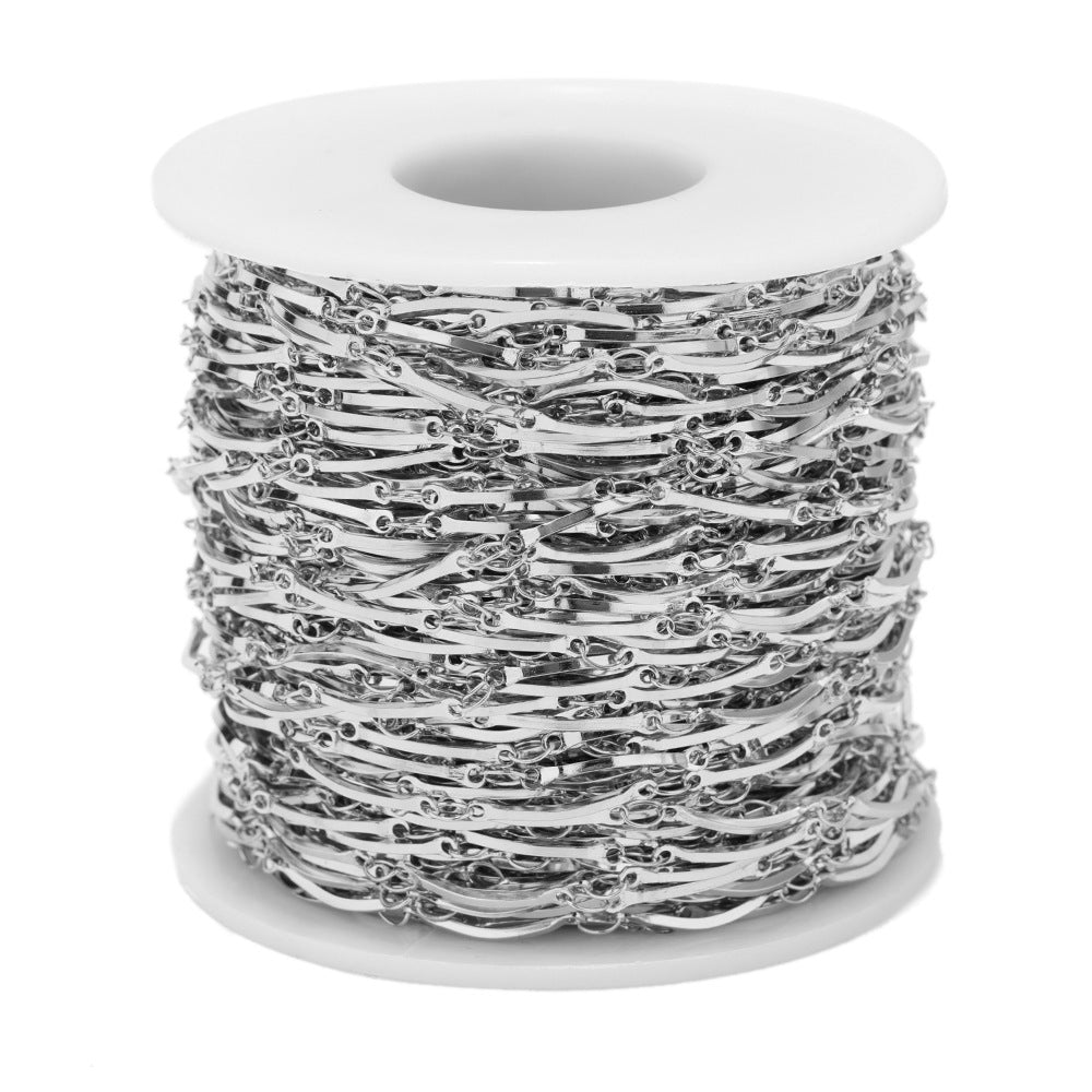 Wholesale 2PCS Vacuum Plated 18K Gold Stainless Steel Elbow Chain