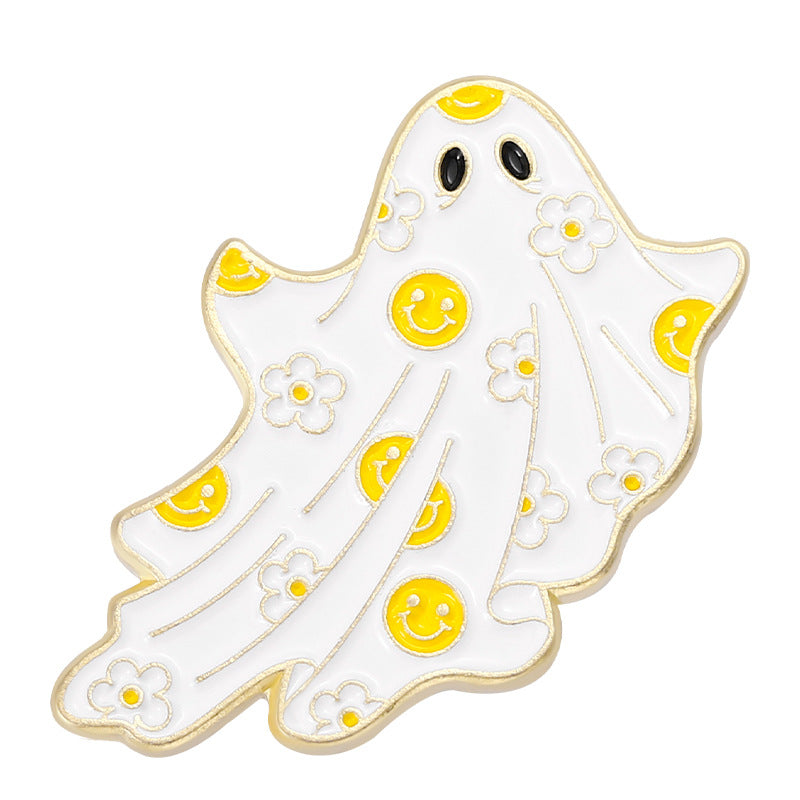 Wholesale Maple Leaf Ghost Halloween Horror Ghost Alloy Brooch